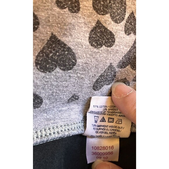 Y2K PINK Victoria’s Secret Bling Gray Heart Print Fold Over Leggings Size M Y2K - Picture 6 of 6